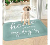 EAEQKOUC 3D 3D Pack Home es Donde está mi Perro Felpudo Antideslizante del baño Felpudo del salón Alfombra de Regalo de Merry mas Navidad Alfombra del balcón-50x80cm