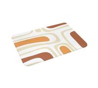 EAEQKOUC 3D 3D Palm Springs Minimalista Abstracto Marrón Ocre Beige Blanco Antideslizante Felpudos para el Suelo en casa Tapetes para los pies para el balcón en casa - 40x60cm