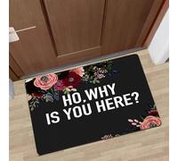 EAEQKOUC 3D 3D ¿por qué estás aquí? Felpudo Divertido - Felpudo de poliéster flanela Antideslizante y con patrón Floral para baño - 60x90cm