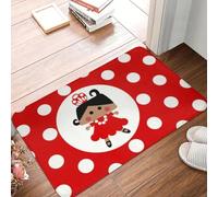 EAEQKOUC 3D Custom Flamenco Dancer Polka Dot Doormat Anti-Slip Entrance Kitchen Bath Floor Door Mats Spanish Spain Dance Room Carpet Rug-40x60cm
