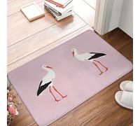 EAEQKOUC 3D Felpudo Antideslizante 3D de cigüeña Blanca Alfombra de baño Alfombra de Pasillo Alfombra de Bienvenida Decoración para el hogar y decoración de baño-50x80cm