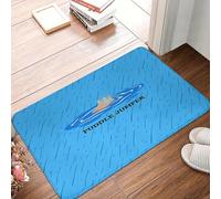 EAEQKOUC 3D Felpudo Antideslizante 3D Puddle Sweater - Esterilla Rectangular de Franela Azul con patrón de lágrimas Blancas entradas de Casas - 40x60cm