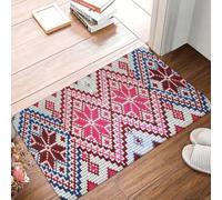 EAEQKOUC 3D Felpudo Personalizado 3D Entrada a la Cocina Puerta del baño Tapetes de Suelo Árabe Palestina Diamante Arte Textil Alfombra del balcón Alfombra del balcón-40x60cm