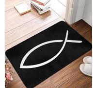EAEQKOUC 3D Fish Front Door Mat Anti-Slip Outdoor Quick Dry Christian Doormat Kitchen Balcony Entrance Rug Carpet-60x90cm