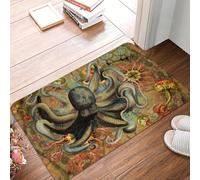 EAEQKOUC 3D Funny Dancing Octopus Sea Creature Front Door Mat Anti-Slip Outdoor Quick Dry Cthulhu Doormat Living Room Entrance Rug Carpet-40x60cm