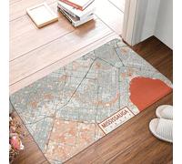 EAEQKOUC 3D Mapa 3D de la Ciudad de Mississauga de Ontario, Canadá Felpudo Antideslizante para Entrada a la Cocina Bases para los pies del baño de la casa - 60x90cm