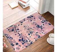 EAEQKOUC 3D Patrón Abstracto Pintado en 3D con Manchas en Azul Marino, Rosa, Taupe y Rubor Antideslizante Alfombrilla de Suelo Alfombrilla de Entrada para los pies del balcón-40x60cm