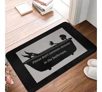 EAEQKOUC 3D Please Do Not Summon Demons In The Bathroom Floor Bathroom Mats Anti-Slip Indoor Doormat Kitchen Bedroom Entrance Rug Carpet-60x90cm
