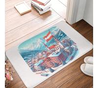 EAEQKOUC 3D Resort Alpino 3D de Innsbruck en Austria Bandera austriaca Alfombra Antideslizante Alfombra para Entrada a la Cocina Tapetes para los pies del Dormitorio - 60x90cm