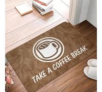 EAEQKOUC 3D Take A Coffee Break Door Floor Baño Kitchen Mats Antideslizante Felpudo al Aire Libre Alfombra de Entrada de Dormitorio Balcón-40x60cm