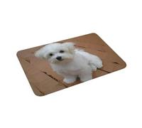 EAEQKOUC 3D Triángulos geométricos de Cachorro maltés 3D Low Poly Felpupe Antideslizante Alfombra para Entrada a la Cocina Tapetes de Almohadillas para los pies del baño - 40x60cm