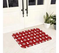 EAEQKOUC Alfombra 3D Árbol Entrega al día Siguiente Año Festividad Felpudo Antideslizante Tapete de Suelo para Entrada a la Cocina Alfombrillas para los pies de la casa Decoraciones navideñas