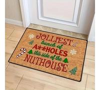 EAEQKOUC Alfombra 3D Bastón de Paseo, diseño de Caramelos, moqueta, decoración del hogar, Suave y Absorbente, Acogedor para la Puerta de Entrada y Alfombrillas de baño para Decoraciones navideñas