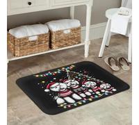 EAEQKOUC Alfombra 3D Bichon Frise Dog Jersey Familiar Felpudo Antideslizante navideño Felpudo de Suelo de para la Entrada de la Cocina Tapetes para los pies de la casa Decoraciones navideñas