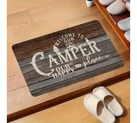 EAEQKOUC Alfombra 3D Bienvenidos a Nuestra Autocaravana,Nuestro Felpudo Lugar Feliz - Felpudo Bienvenida para Autocaravana, Lavable máquina, Antideslizante, salón, Dormitorio y Decoraciones navideñas
