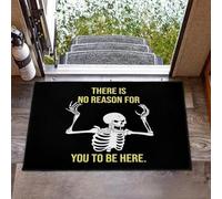 EAEQKOUC Alfombra 3D Curioso, no Hay razón para Que estés aquí, Antideslizante, Lavable, Duradera, fácil de Limpiar, Decoraciones navideñas de Entrada