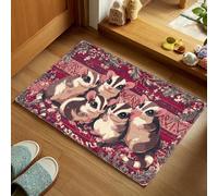 EAEQKOUC Alfombra 3D de Ardilla Adorable Esterilla roja Felpudo de Bienvenida de Cocina Esterilla de baño para Dormitorio Moqueta para salón Hogar