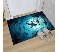 EAEQKOUC Alfombra 3D de tiburón de Aguas Profundas Cuarto Infantil Esterilla con temática de océano Sala de Estar Dormitorio Decoración Creativa y única para el hogar Decoraciones navideñas