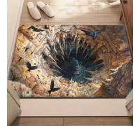 EAEQKOUC Alfombra 3D del vestíbulo de Entrada Palabra de Bienvenida Decoración Decorativa Antideslizante Absorbente de Agua y eliminación de Polvo para el Felpudo doméstico