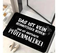 EAEQKOUC Alfombra 3D Diseño de Texto y impresión Divertido Tipo Esto no es un Suelo Sucio, Esto es Pintura Abstracta, de Franela Antideslizante para Interiores/Exteriores Decoraciones navideñas