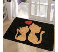 EAEQKOUC Alfombra 3D El Felpudo para Gatitos de la Serie Love es Adecuado para Que los Amantes de Las Mascotas Puedan Hablar en Sus entradas con adorables Gatos, añadiendo