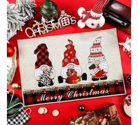 EAEQKOUC Alfombra 3D Feliz Navidad Felpudo de Bienvenida de Cuadros Red Buffalo Carpet Antideslizante Lavable para Entrada Oratoria en casa