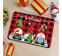 EAEQKOUC Alfombra 3D Feliz Navidad Felpudo de Bienvenida Felpudo Lavable Entrada Interior y Exterior de Invierno o de Entrada