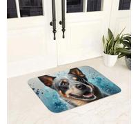 EAEQKOUC Alfombra 3D Felpuda Antideslizante Australian Cattle Dog, Suelo Dust-proo, para Entrada a la Cocina, Alfombrillas para los pies del balcón la casa, Decoraciones navideñas