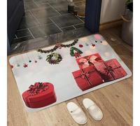 EAEQKOUC Alfombra 3D Felpuda Navidad Felpudo de Entrada Dormitorio Baño Inodoro Antideslizante Decoración del árbol de Navidad para casa Gi de Año Nuevo