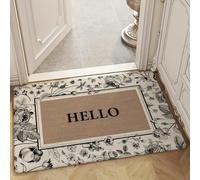 EAEQKOUC Alfombra 3D Hola, Felpudo Retro Impreso, Antideslizante a máquina, moqueta Lavable, Interior y Exterior, Cocina, baño, decoración para el hogar, Felpudo de Puertas, Decoraciones navideñas