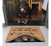 EAEQKOUC Alfombra 3D Rottweiler Felpudo de Mascota Perro Rottweiler Estampado mi Felpudo Antideslizante Decoración de la del Suelo del Porche Drop Shipping Decoraciones navideñas