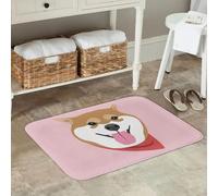 EAEQKOUC Alfombra 3D Shiba Inu Animal Dog Felpudo Antideslizante Felpuda Suelo Agua Resistente al Agua para Entrada a la Cocina Dormitorio Tapetes para los pies y Decoraciones navideñas
