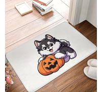 EAEQKOUC Alfombra 3D Una de baño Alaska, un Felpudo de Puerta Halloween de Alaska Malamut, de Cocina, Manta para la Puerta de Entrada, casa