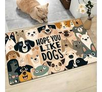 EAEQKOUC Alfombra Antideslizante 3D Espero Que te gusten los Perros - Alfombrilla Absorbente para Interiores y Exteriores Adecuada para la decoración del hogar, Duradera y elegante-60x90cm
