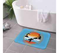 EAEQKOUC Alfombra Felpudo de Playa 3D California Surfing Esterilla Absorbente Entrada de la Cocina Felpuda para el salón Tapetes para los pies-50x80cm