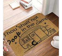 EAEQKOUC Felpudo de Camping humorístico 3D 'No haréis Caca' - Alfombrilla Antideslizante, Divertido diseño de Remolque Retro para entusiastas del Aire libre-50x80cm