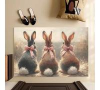 EAEQKOUC Felpudo de pañuelo Rosa Pascua, Alfombra Antideslizante, Apta para salón, Dormitorio, baño y decoración de Casas navideñas 3D-40x60cm