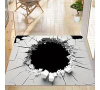 EAEQKOUC Felpudo de Puerta con patrón de derrumbe del Suelo, Alfombra Antideslizante, Adecuada para salón, Dormitorio, baño y decoración de Casas navideñas 3D-40x60cm