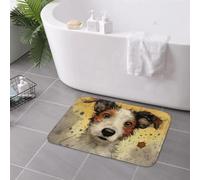EAEQKOUC Felpudos Antideslizantes de Jack Russell Terrier Perro Alfombra de Suelo Alfombra para Entrada a la Cocina Balcón de la casa Alfombrillas para los pies 3D-60x90cm