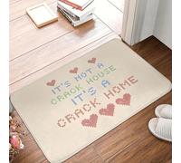 EAEQKOUC Tapete de Franela de 1 Pieza, Regalo navideño - Esto no es una casa Rota, Esto es un hogar Roto Felpudo humorístico - Rectangu Lavable a máquina 3D-40x60cm