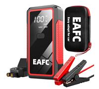 EAFC Arrancador de Coches 2000A, 12V Arrancador de Baterias de Coches (para 4.0L Disésel o 6.0L Gas), Jump Starter con Pantalla LCD, Clips de Seguridad Inteligentes, Luz LED