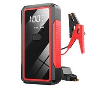 EAFCAuto 2000A 12V Arrancador portátil de batería para Coche, iluminación LED, SOS, Carga Rápida, Dispositivo de Arranque de Refuerzo para diésel de 4 l y Gasolina de 6 l (Negro+Clip Inteligente)