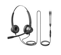 EAGATON X1 - Auriculares con cable para oficina, cancelación de ruido, auriculares de comunicación con micrófono, diseño ligero mono/dual para centro de llamadas, recepción, trabajo remoto y