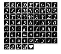 Eage Plantillas de letras del alfabeto de 5 pulgadas, 68 piezas reutilizables de plástico para pintar en madera, pared, tela, roca, pizarra, señalización