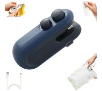 Eagerlyous Mini Bag Sealer with Cutter and Magnet, Mini Sealer Small Household Hand Pressure Sealers, 2 in 1 Gadget Cutter and Sealer, Portable Snack Plastic Bag Heat Sealing Machine (Blue)