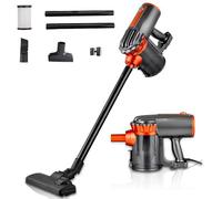 EagerMinds Aspiradora con cable de 600 W, 16 KPa 3 en 1, cable de 5 m, limpiador de vacío de 1,5 L, para suelos duros, pelo de animales, alfombra (rojo)