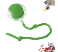 EagerMinds Pelota interactiva de juguete eléctrico automático para gatos de casa, Chewie Rolling Ball, juguete para gatos de movimiento irregular recargable (verde)