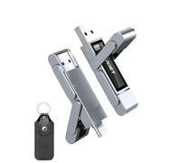 Eaget Unidad flash de 127 GB, unidad de estado sólido USB-C de doble puerto con USB 3.2, unidad de pulgar de alta velocidad de 560 MB/s para iPhone 15/16/17 Pro, Android, Mac, PC, PS5, cuerpo de metal