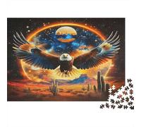 Eagle 1000Pc for Adults Kids Eagle Over Desert at Sunset Educational Games Suitable for Decompression 70x50cm 1000pcs
