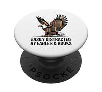 Eagle Adult Books Nerds America Funny Eagles Kids Eagles PopSockets PopGrip Adhesivo